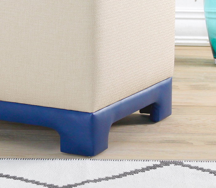 Atelier Del Sofa Puf Crema y Azul